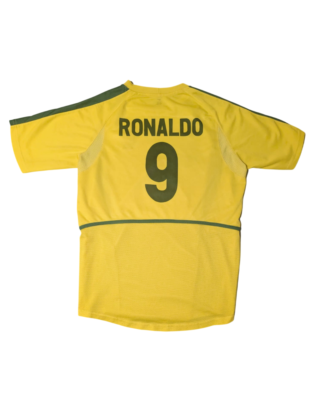 Brasilien Heimtrikot - 2002/04 (Ronaldo #9) - 8/10 - Gelb/Grün - Größe XL
