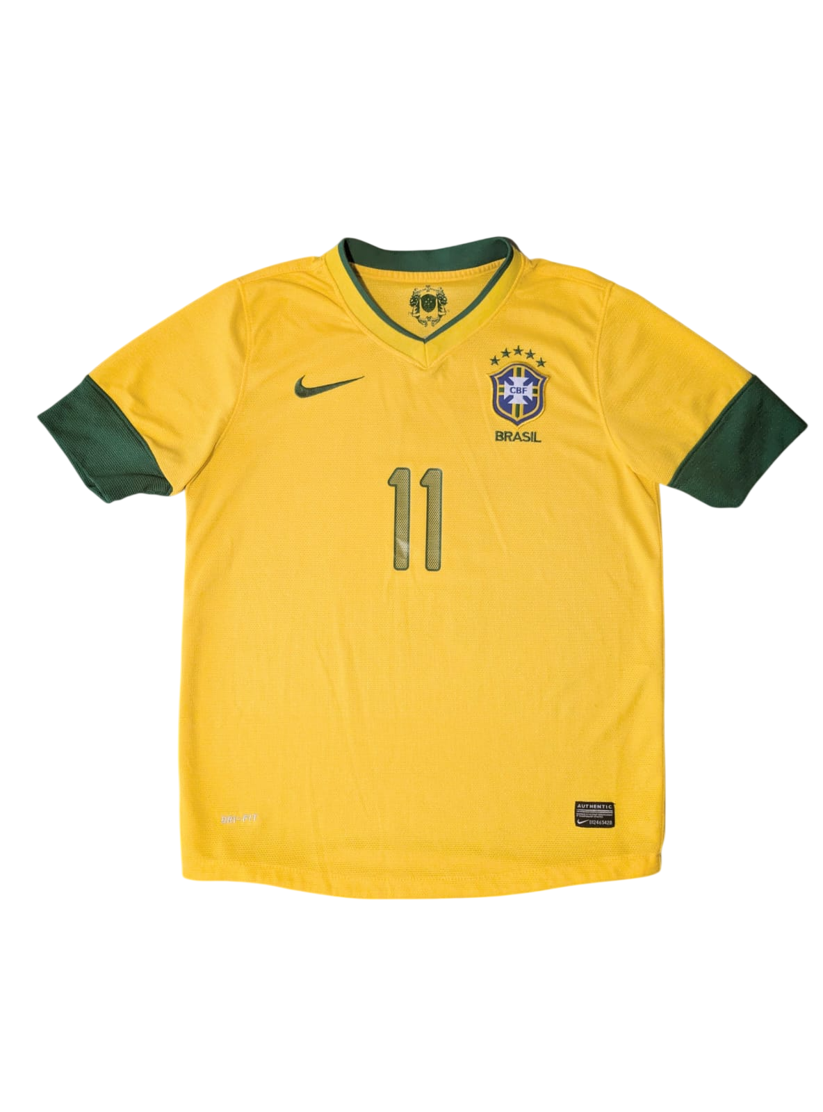 Brasilien Heimtrikot - 2012/13 (Neymar Jr #11) - 9/10 - Gelb/Grün - Größe S